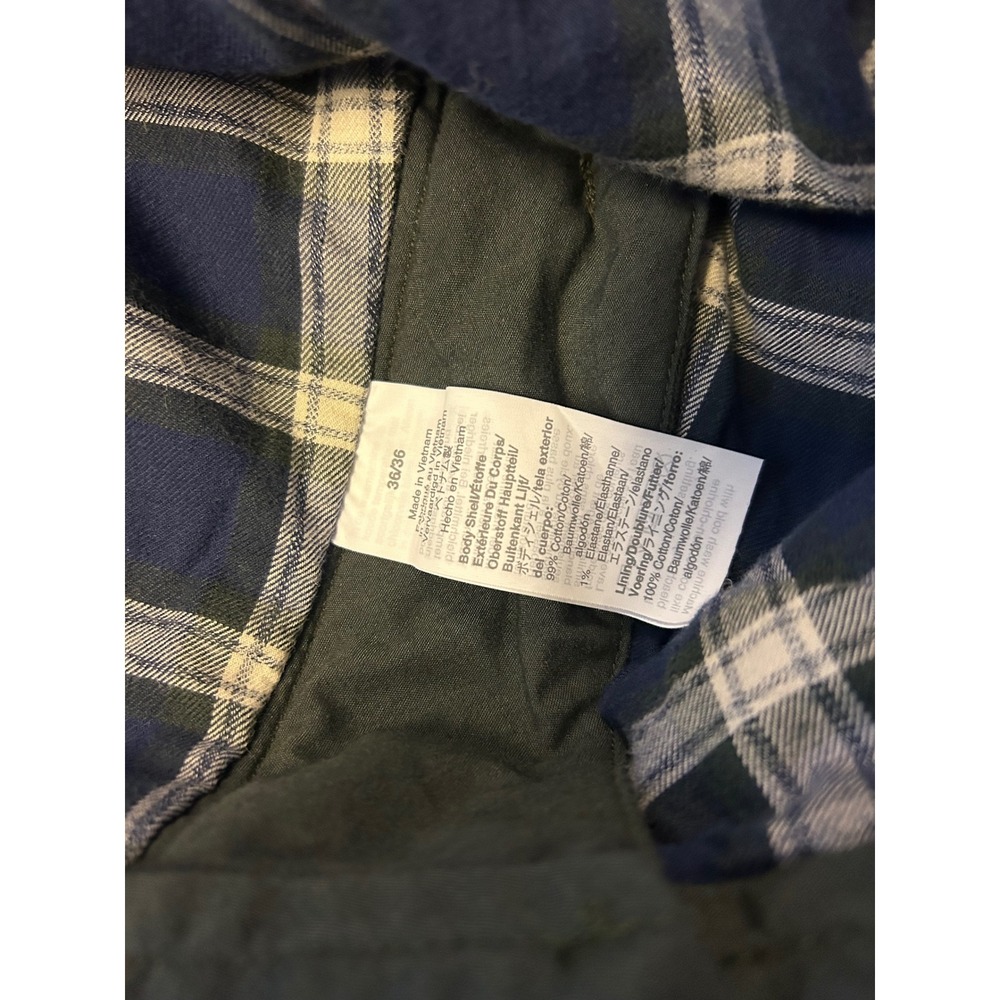 J Crew Flex Straight Fit Chinos Pants 36x36 Dark‎ Moss Green Plaid Flannel Lined - Picture 7 of 8